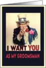 Please be my Groomsman, invitation card, vintage, card