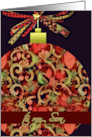 merry christmas to my son, elegant red glass ornament, christmas card