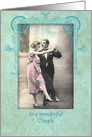 To a wonderful Couple, Happy Wedding Anniversary, Vintage card