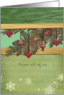 From All of Us Business Christmas Pine Branch Hearts card