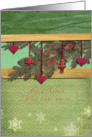buon Natale, Italian merry christmas card, hearts & pine cones card