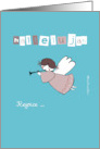 Hallelujah Rejoice Christian Christmas Cute Angel Trumpet card