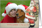 christmas photo card, santa claus with presents, card