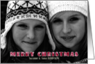 Merry Christmas Custom Photo Red Letters card