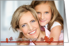 Happy Thanksgiving, Thanksgiving Photo Card, Brown and red leaves card