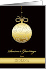 Season’s Greetings from Indiana Faux Gold Christmas Bauble card