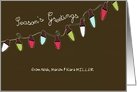 Season&rsquo;s Greetings, customizable Christmas card, lights card