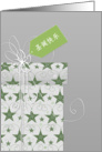 Merry Christmas in Chinese, star ornaments card