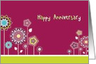 Happy Anniversary, Business anniversary card, floral card