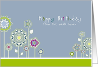 Happy birthday from all of us, floral design card