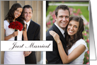 just married, photo card, contemporary card