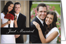 Just Married, Customizable, Photo Card, Contemporary, Black Divider card