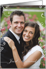 just married, photo card, contemporary, elegant card