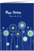 Happy Birthday from all of us, Business birthday card, floral design card