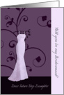 Dear future step daughter, will you be my bridesmaid, purple swirl card