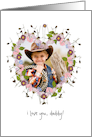 happy father’s day, photo card, little flowers, heart, fresh card