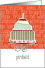 parabns, happy birthday in Portuguese, cake & candle card