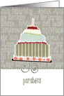parabns, happy birthday in Portuguese, cake & candle card