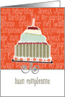 buon compleanno, happy birthday in Italian, cake & candle card