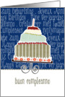 buon compleanno, happy birthday in Italian, cake & candle card