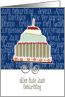alles Gute zum Geburtstag, happy birthday in German, cake & candle card