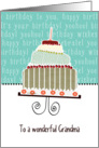 to my wonderful grandma, happy birthday, cake & candle card