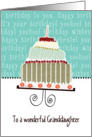 to my wonderful granddaughter, happy birthday, cake & candle card