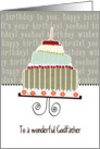 happy birthday to a wonderful godfather, cake & candle card