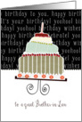 to a great brother in law, happy birthday, cake & candle card