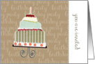 you are invited, surprise birthday party invitation, cake & candle card