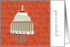 you are invited, surprise birthday party invitation, cake & candle card