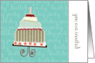 you are invited, surprise birthday party invitation, cake & candle card