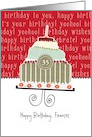 Happy birthday, Frances, customizable birthday card, cake, card