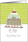 Happy birthday, Grace, customizable birthday card, cake, card