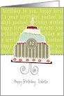 Happy birthday, Isabella, customizable birthday card, cake, card