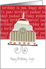 Happy birthday, Joyce, customizable birthday card, cake, card