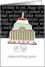 Happy birthday, James, customizable birthday card (name & age) card
