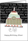 Happy birthday, Oliver, customizable birthday card (name & age) card