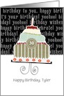 Happy birthday, Tyler, customizable birthday card (name & age) card