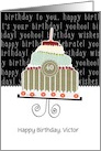 Happy birthday, Victor, customizable birthday card (name & age) card