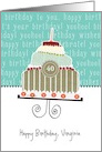 Happy birthday, Virginia, customizable birthday card (name & age) card