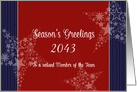 To a great team member, Season’s Greetings, Customize Year, Patriotic card
