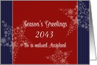 To a valued Assistant, Season’s Greetings, Customize Year, Patriotic card