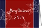 Merry Christmas, Year Customizable, Christmas card, red,white & blue card