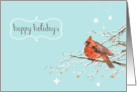 happy holidays, business Christmas card, cardinal card