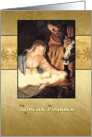 Merry Christmas in Ukranian, nativity, Mary, Joseph & Jesus card