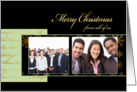 Merry Christmas from all of us, photo card, 2 photos, gold effect, card
