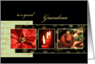 Merry Christmas to my grandma, poinsettia, ornament, gold effect, card