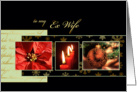 Merry Christmas to my ex-wife, poinsettia, gold effect card