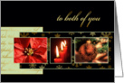Merry Christmas to both of you, poinsettia, gold effect card